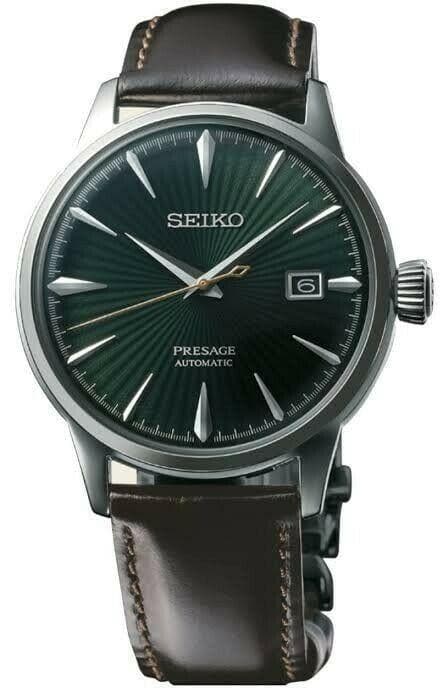 Seiko Japan Made Presage Cocktail Mockingbird Men's Leather Strap Watch SRPD37J1