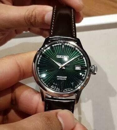 Seiko Japan Made Presage Cocktail Mockingbird Men's Leather Strap Watch SRPD37J1