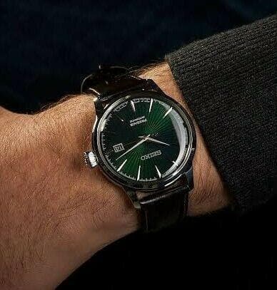 Seiko Japan Made Presage Cocktail Mockingbird Men's Leather Strap Watch SRPD37J1