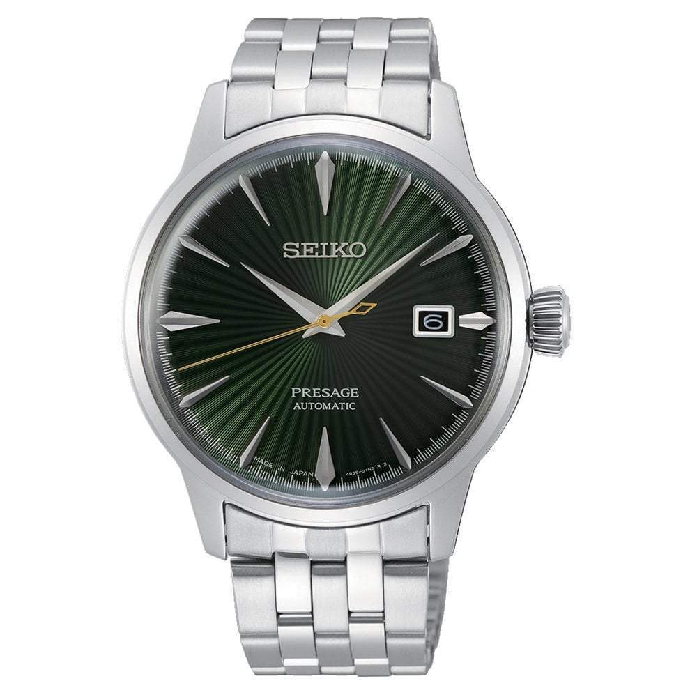 Seiko Japan Made Presage Cocktail Mockingbird Men's Stainless Steel Watch SRPE15J1