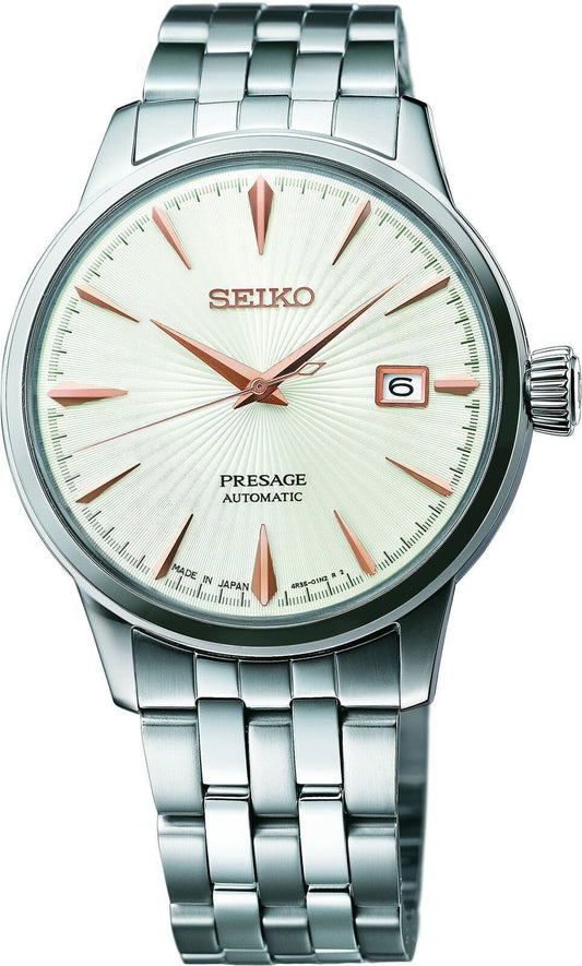 Seiko Japan Made Presage Cocktail Rose Gold Plated Hands Men's Watch SRPB47J1