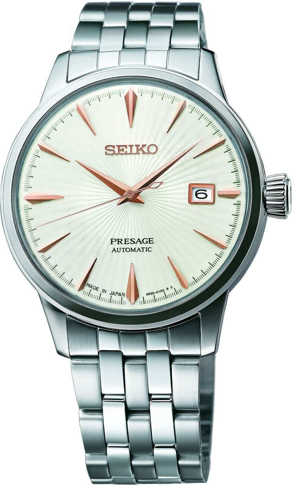 Seiko Japan Made Presage Cocktail Rose Gold Plated Hands Men's Watch SRPB47J1