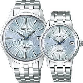 Seiko Japan Made Presage Cocktail Sky Diving Couple's Stainless Steel Watch Set SRPE19J1 + SRP841J1