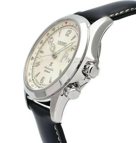 Jewelry & Watches:Watches, Parts & Accessories:Wristwatches - Seiko JAPAN Made Prospex NEW Alpinist White Men's Leather Strap Watch SPB119J1