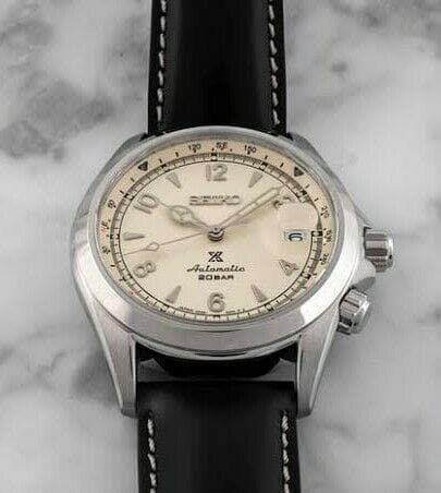 Jewelry & Watches:Watches, Parts & Accessories:Wristwatches - Seiko JAPAN Made Prospex NEW Alpinist White Men's Leather Strap Watch SPB119J1
