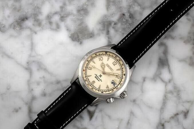 Jewelry & Watches:Watches, Parts & Accessories:Wristwatches - Seiko JAPAN Made Prospex NEW Alpinist White Men's Leather Strap Watch SPB119J1