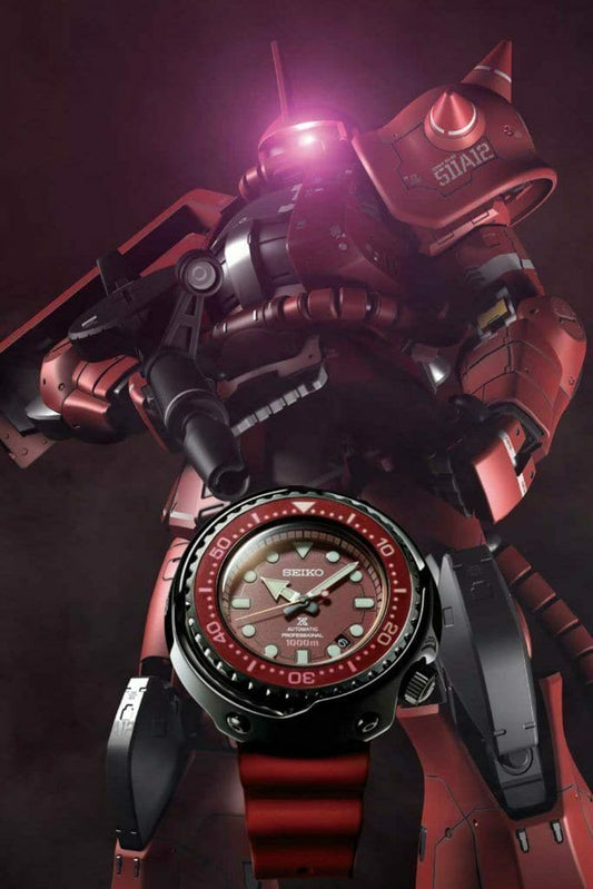 Seiko JDM 1000M LE Gundam Mobile Suit Zeon MS-06S Char's Zaku II Watch SBDX029