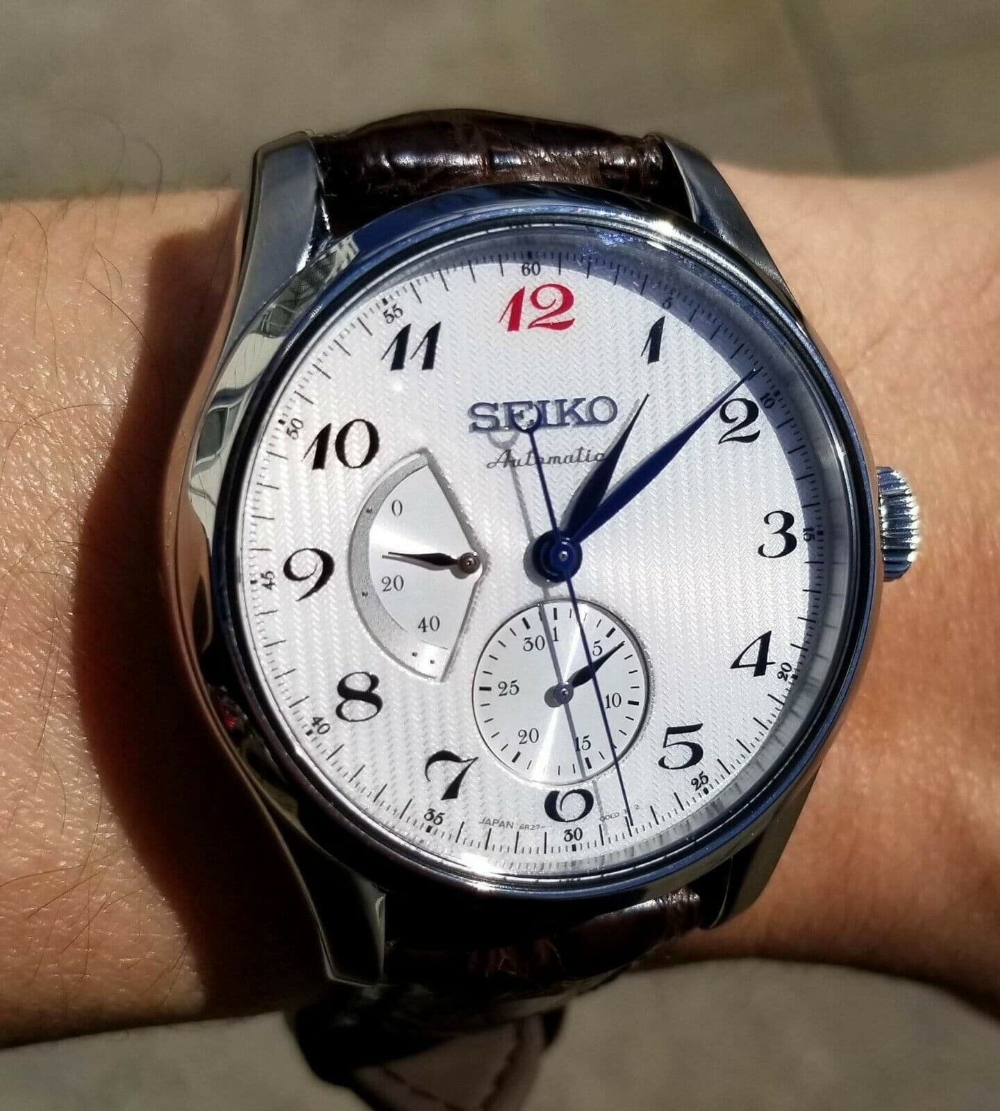 Seiko JDM Pre- Presage w/ Power Reserve Karesansui White Men's Watch SARW025