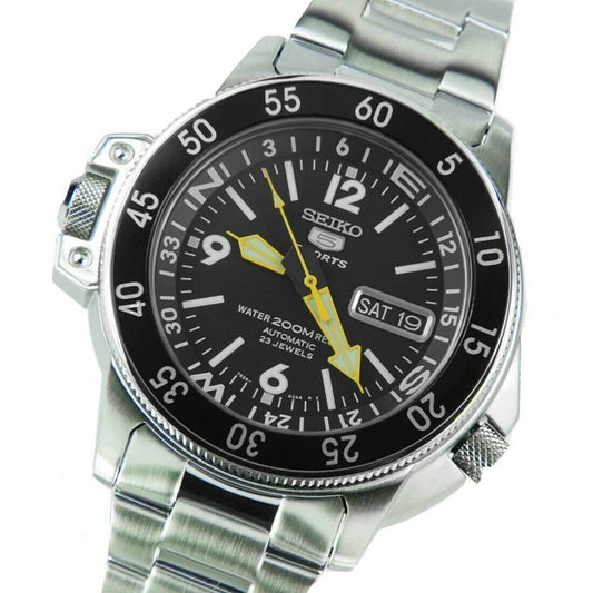 Seiko Map Meter Black Atlas/Land Shark 200M Men's Watch SKZ211K1