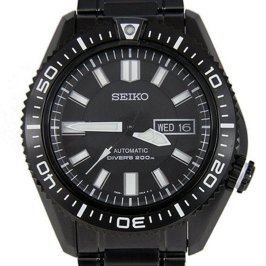 Seiko Men's "Stargate I" Ion Black PVD Plated Stainless Steel Watch SKZ329K1