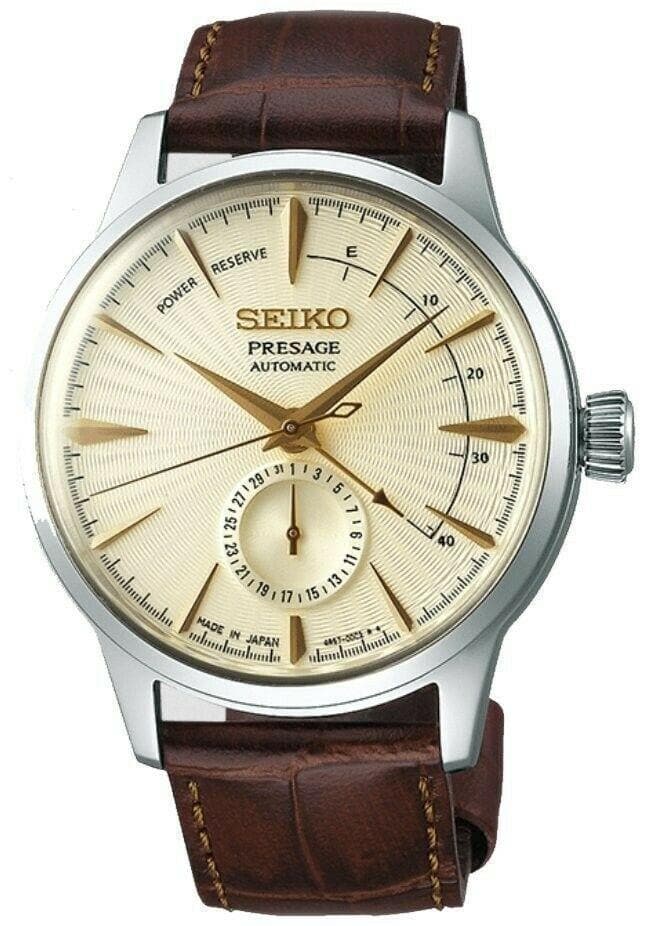 Seiko Presage Cocktail Power Reserve Golden Champagne Men's Watch SSA387J1