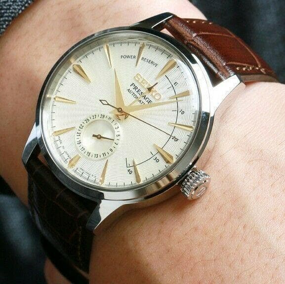 Seiko Presage Cocktail Power Reserve Golden Champagne Men's Watch SSA387J1