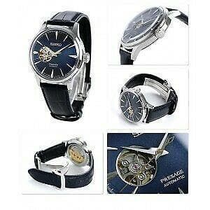 Seiko Presage Cocktail Time Blue Moon Open Heart Men's Watch SSA405J1