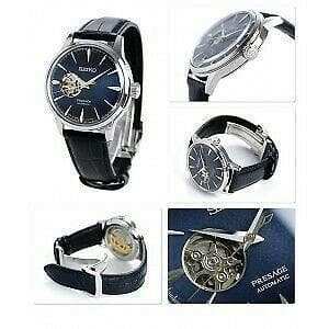 Seiko Presage Cocktail Time Blue Moon Open Heart Men's Watch SSA405J1