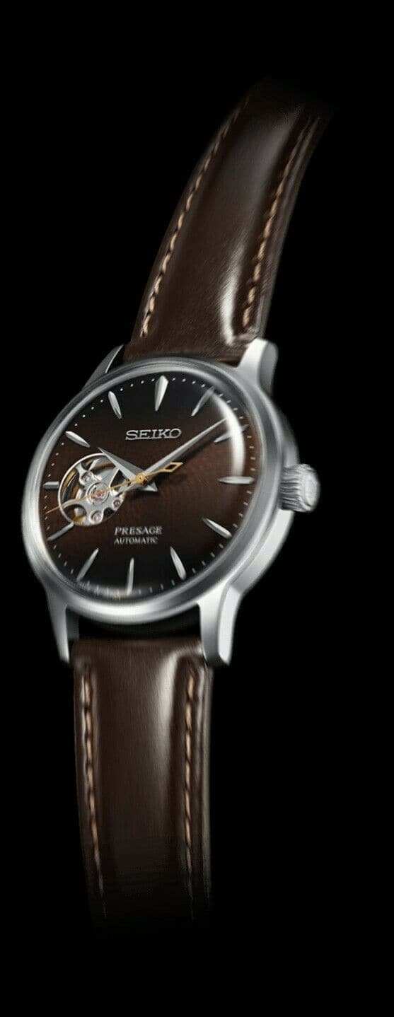 Seiko Presage Cocktail Time Midnight Stinger Open Heart Ladies' Watch SSA783J1