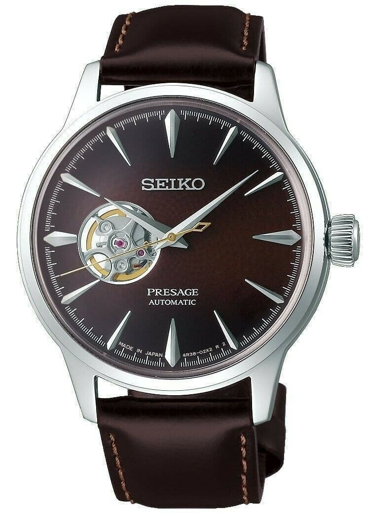 Seiko Presage Cocktail Time Midnight Stinger Open Heart Men's Watch SSA407J1