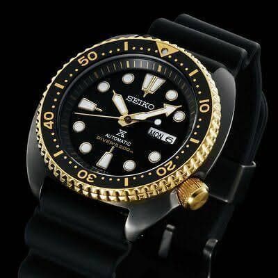 Seiko Prospex Gold Ring Black Series Ninja Turtle Watch SRPD46K1