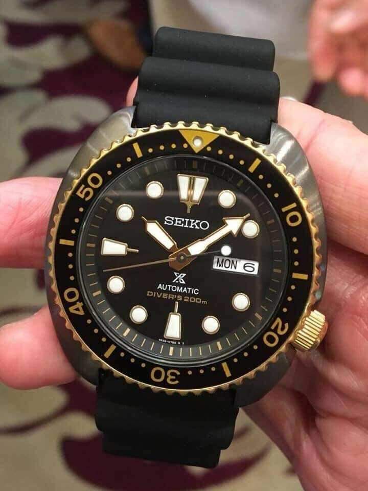 Seiko Prospex Gold Ring Black Series Ninja Turtle Watch SRPD46K1