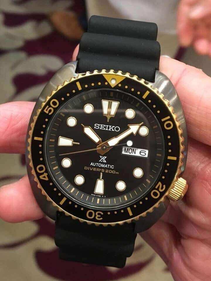 Seiko Prospex Gold Ring Black Series Ninja Turtle Watch SRPD46K1