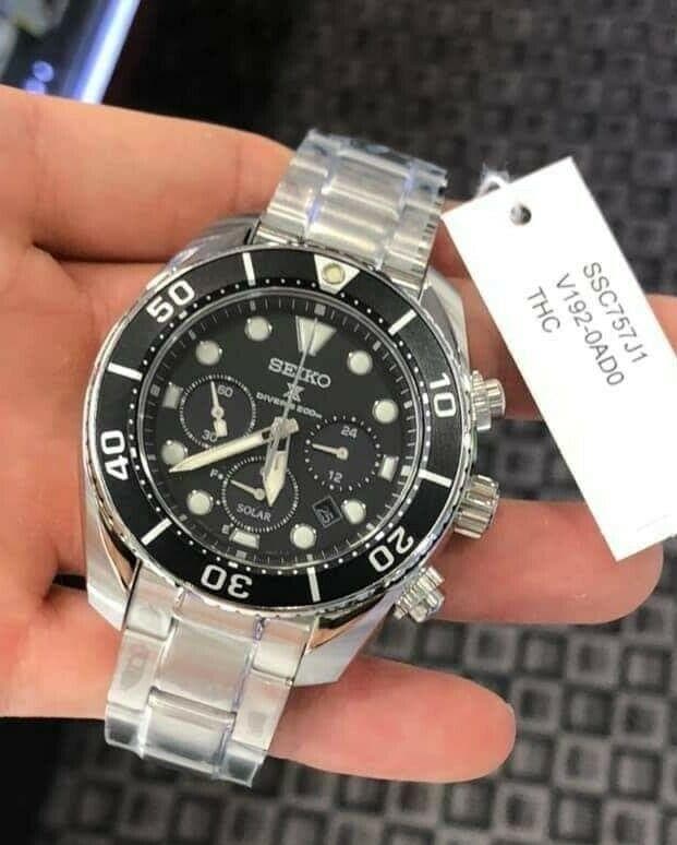 Seiko Prospex Sumo Solar Chronograph Black Men's Watch SSC757J1