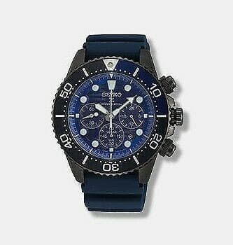 Seiko Save The Ocean Dark Solar Chronograph Blue Dial 200M Divers Watch SSC701P1