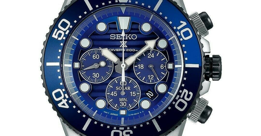 Seiko Save The Ocean Solar Chronograph Blue Dial 200M Diver's Watch SSC675P1