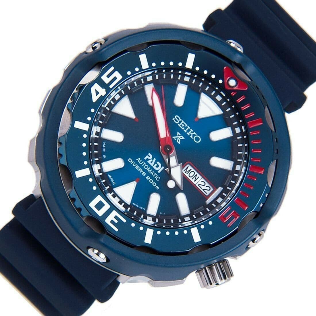 Seiko SE PADI Blue Ceramic Shroud Tuna 200M Diver's Men's Watch SRPA83J1