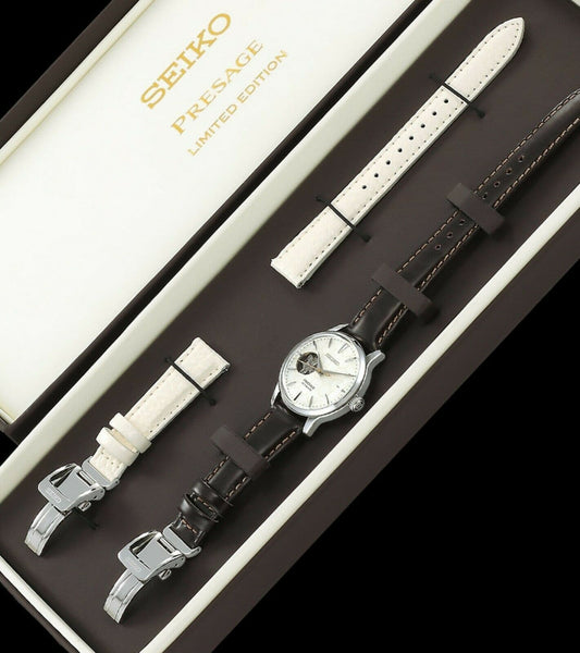 Seiko Star Bar LE Presage Honeycomb Open Heart Ladies' Watch SSA781J1