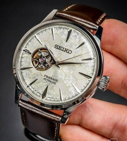Seiko Star Bar Limited Edition Presage Honeycomb Open Heart Men's Watch SSA409J1