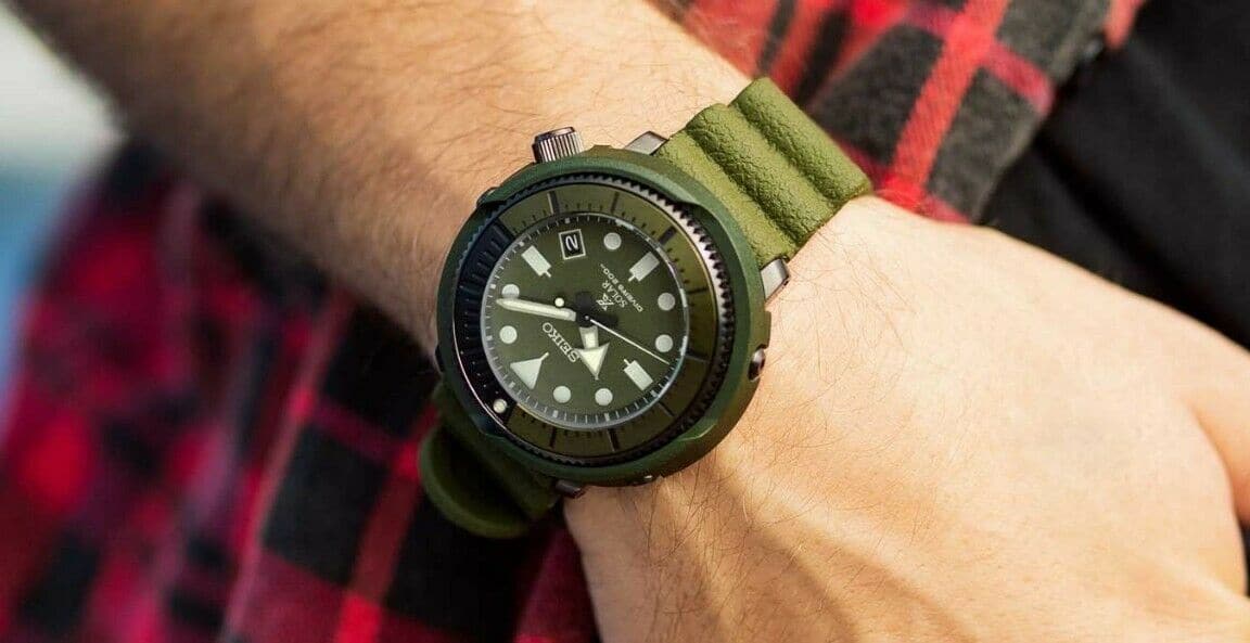 Seiko Street Series Solar Tuna Green Prospex Diver's Men's Watch SNE535P1