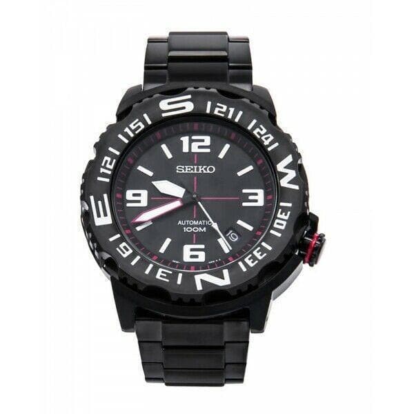 Seiko Field Monster Automatic 100M Men's Black PVD Stainless Strap Watch SRP447K1