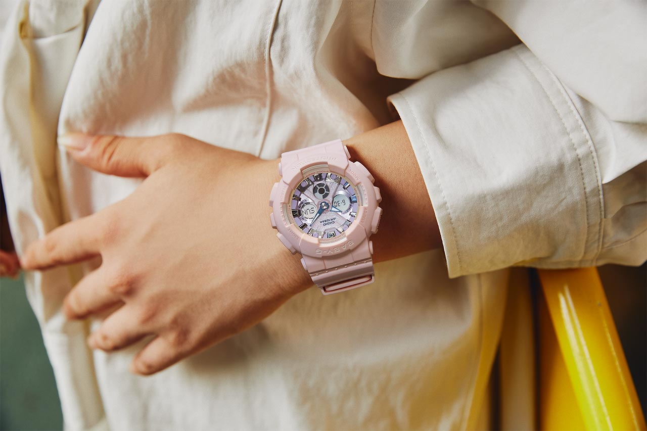 Casio Baby-G Anadigi Icey Pastel Peach Watch BA130WP-4ADR