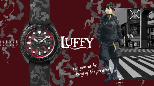 Seiko 5 Sports 100M One Piece x Luffy LE Automatic Men's Watch Black x Red Dial SRPH65K1