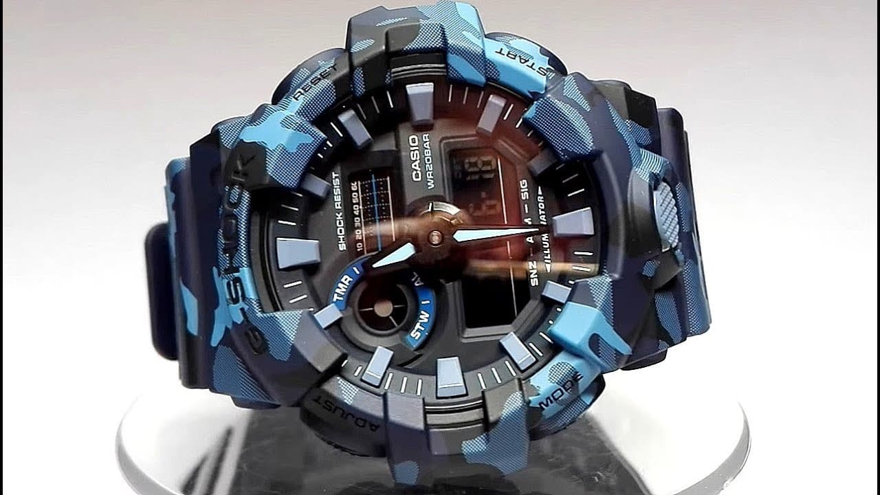 Casio G-Shock Military Blue Camo Watch Camouflage GA700CM-2ADR - Diligence1International
