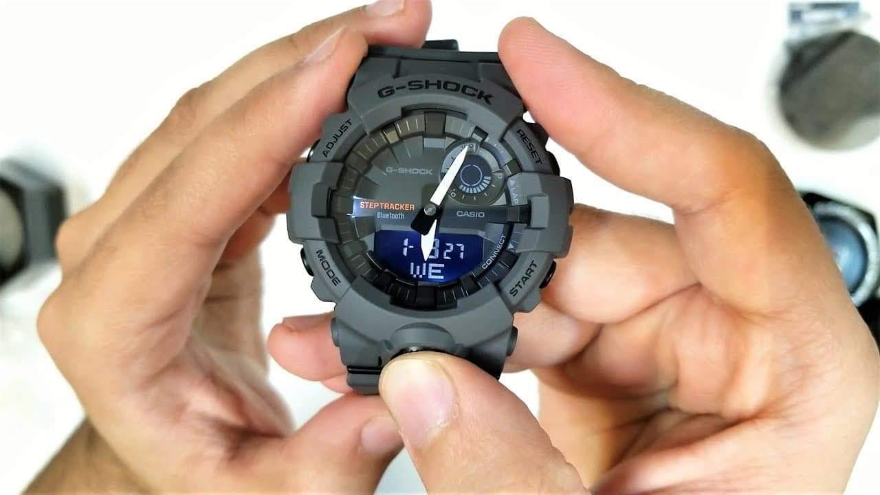 Casio G-Shock G’Squad Mobile Link Bluetooth Anadigi Black x Purple Accent Watch GMAB800-8ADR - Diligence1International