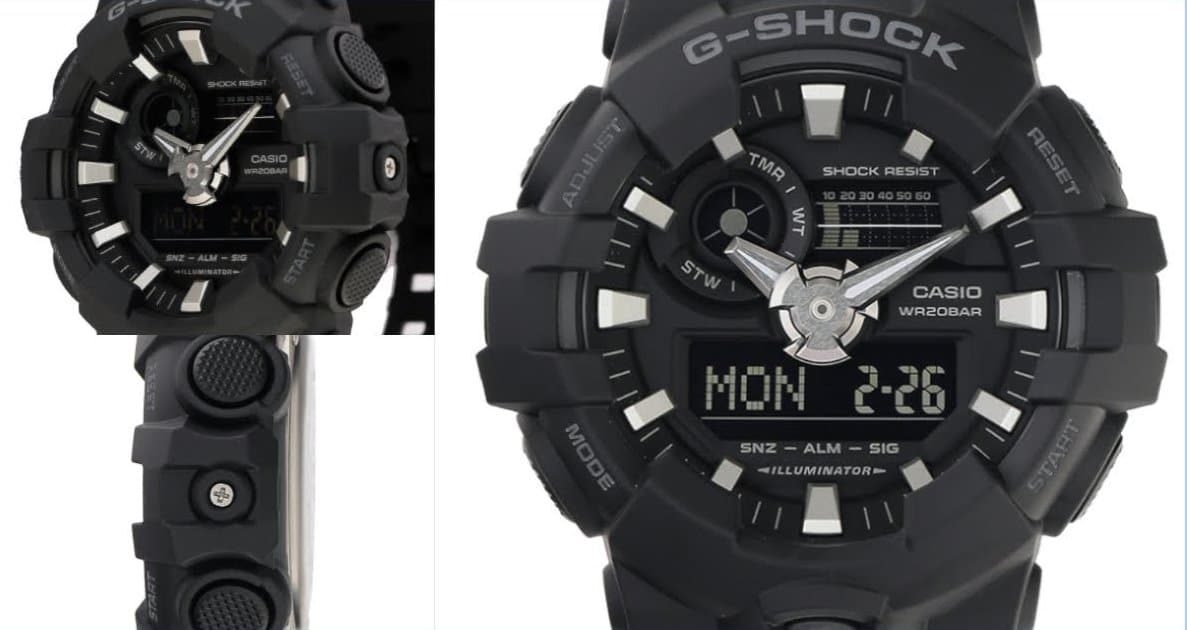 Casio G-Shock Standard Analog-Digital Black Watch GA700-1BDR - Diligence1International