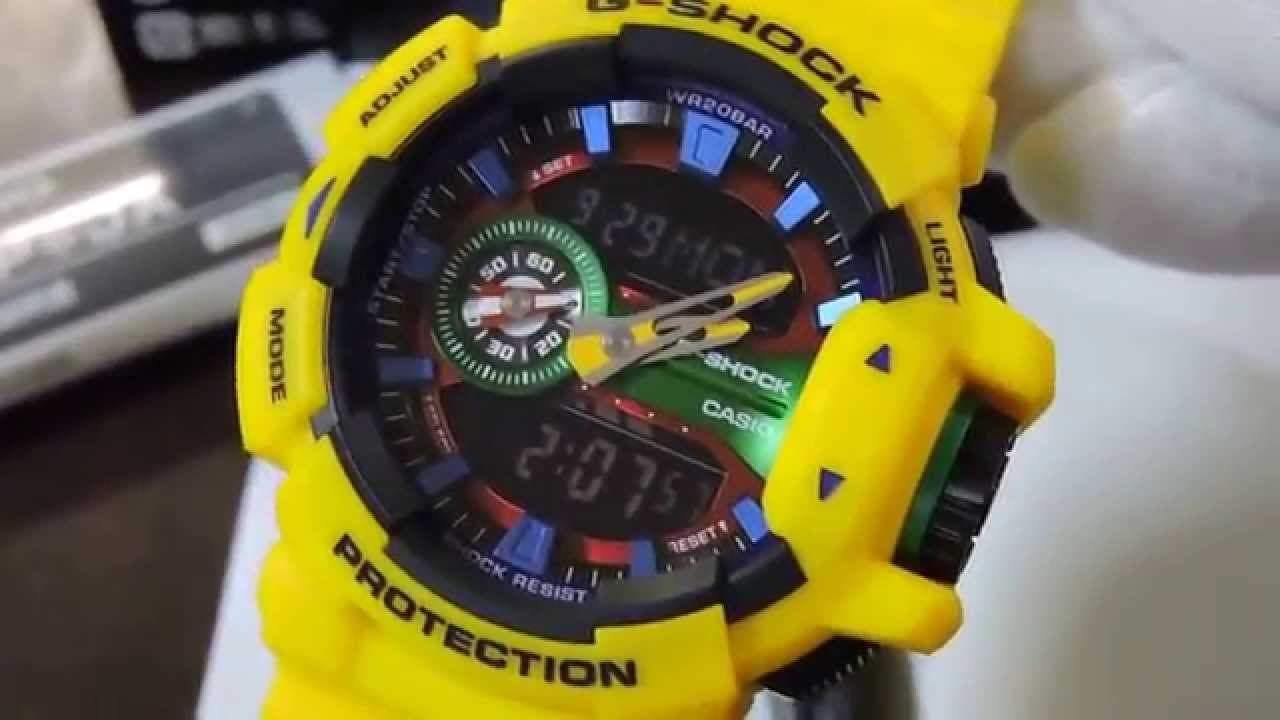 Casio G-Shock Big Case Analog-Digital Hyper Color Yellow x Multicolor Watch GA400-9ADR - Diligence1International