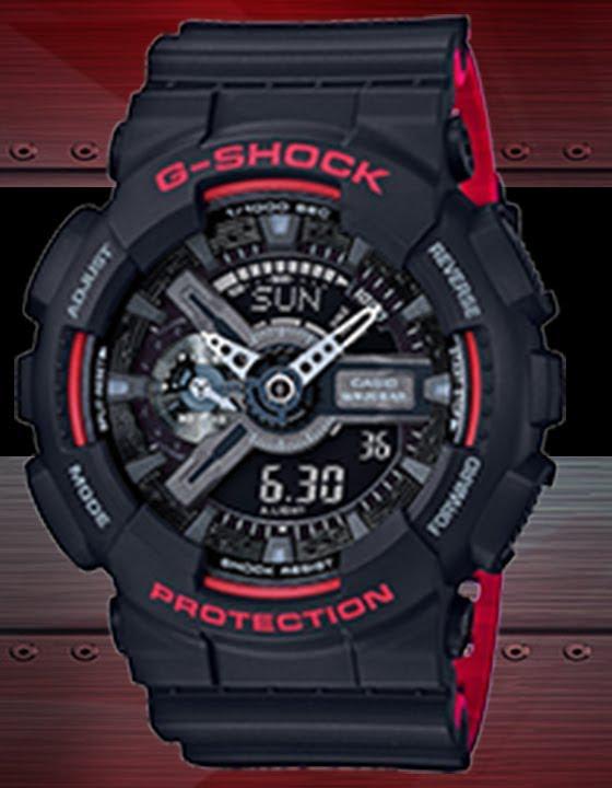 Casio G-Shock GA110 Series Analog-Digital Black x Red x Silver Accents Last Dance Watch GA110HR-1ADR - Diligence1International
