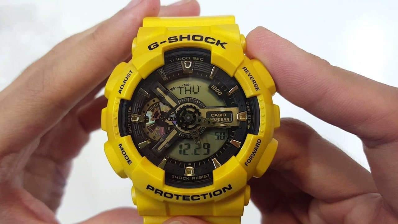 Casio G-Shock GA110 Neo Metallic Series Anadigi Standard Color Yellow Watch GA110NM-9ADR - Diligence1International