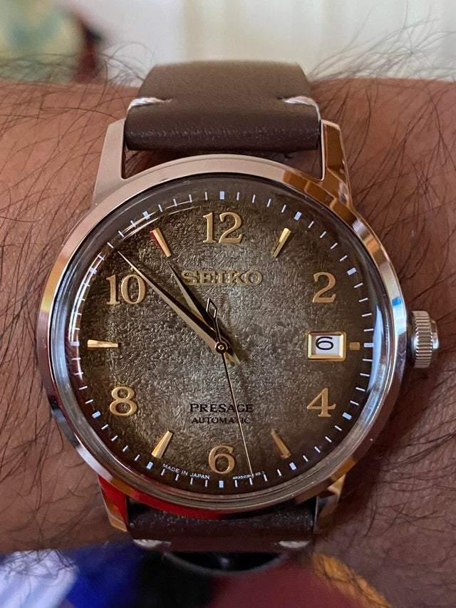 Seiko Presage LE Cocktail Time Hojicha Brown Men's Leather Strap Watch SRPF43J1 - Diligence1International