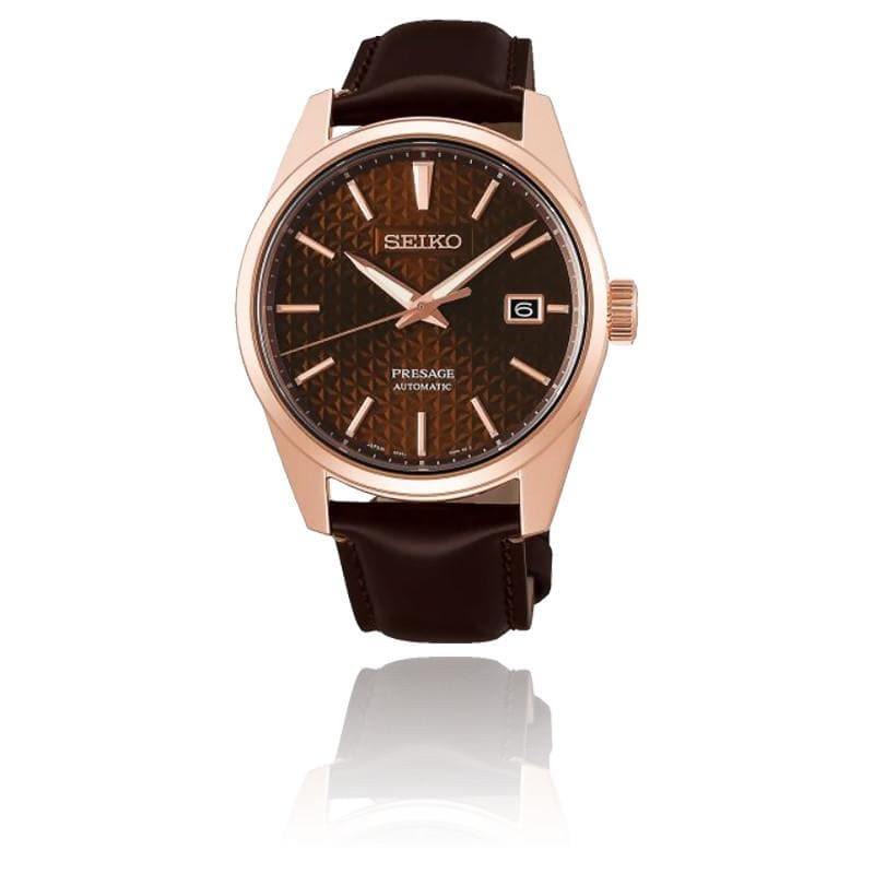 Seiko JAPAN Made Presage Sharp Edged Series Susutake Brown Men's Leather Strap Watch SPB170J1 - Diligence1International