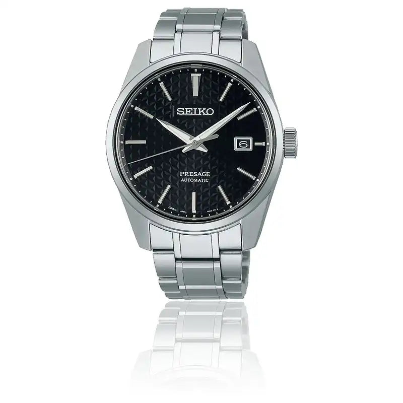 Seiko Japan Made Presage Sharp Edged Series Sumi-Iro Black Men's Stainless Steel Watch SPB203J1 - Diligence1International