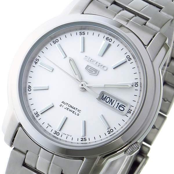 Seiko 5 Classic Men's Size White Dial Stainless Steel Strap Watch SNKL75K1 - Diligence1International