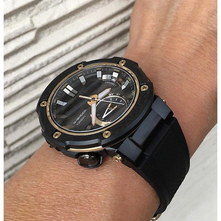 Casio G-Shock G-Steel Mobile link Bluetooth Anadigi Black x Gold Accents Watch GSTB200X-1A9DR - Diligence1International