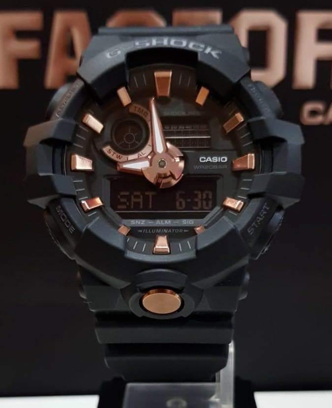 Casio G-Shock Analog-Digital Black x Rose Gold Accents Watch GA710B-1A4DR - Diligence1International