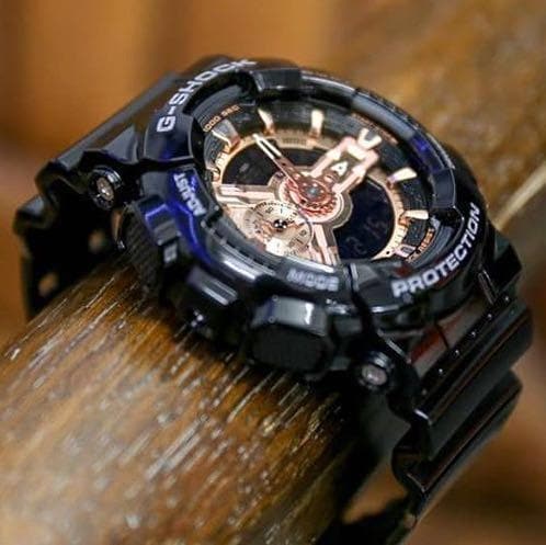 Casio G-Shock X-Large Series Anadigi Rose Gold Dial Glossy Black Watch GA100GBX-1A4DR - Diligence1International