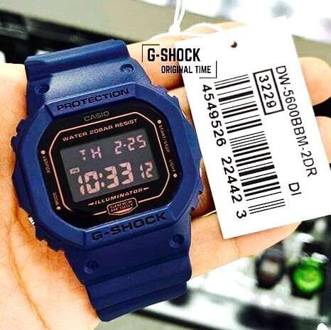 Casio G-Shock Standard Digital Blue Marvel Matte Blue x Black LCD Watch DW5600BBM-2DR - Diligence1International