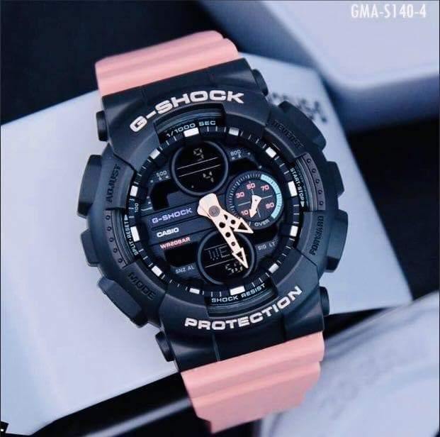 Casio G-Shock Sneaker S Series Analog-Digital Black x Pink Strap Ladies' Watch GMAS140-4ADR - Diligence1International