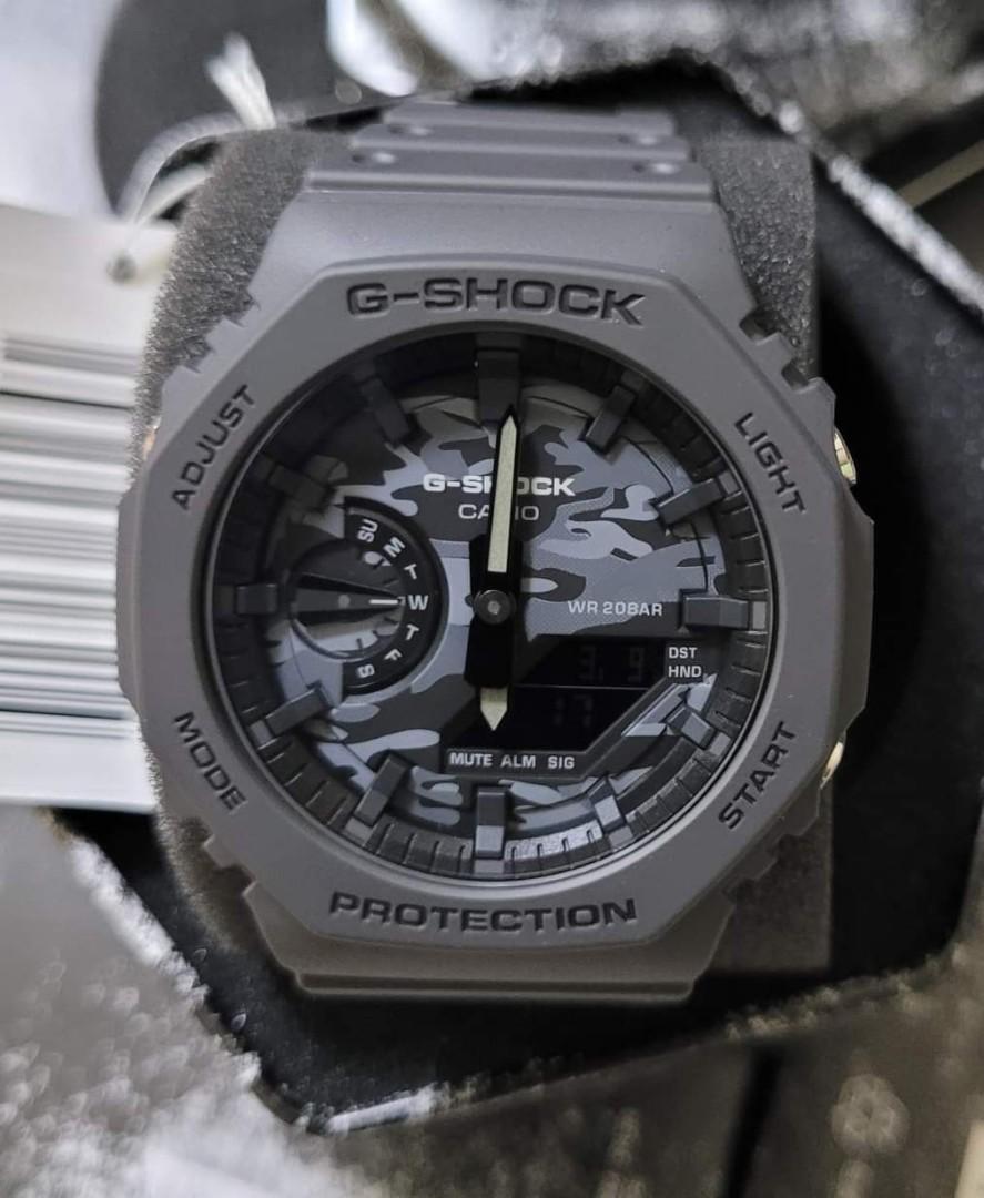 Casio G-Shock Carbon Core Guard Camo Black Dial AP CasiOak Watch GA2100CA-8ADR
