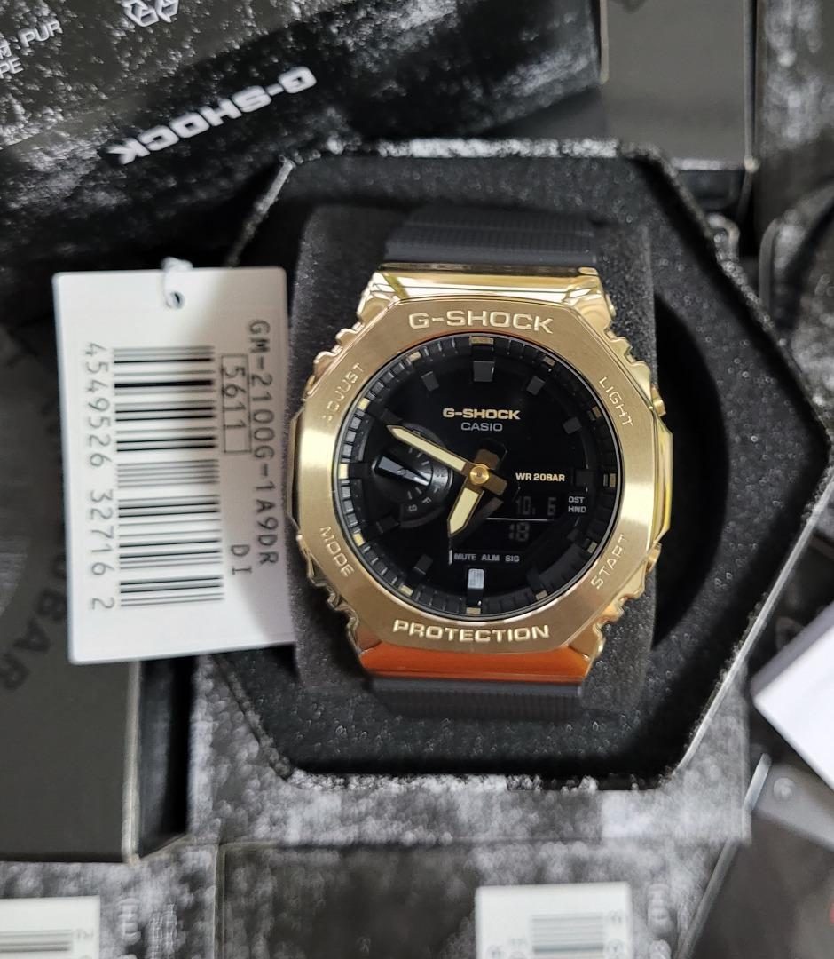 Casio G-Shock Carbon Core Guard Black x Gold AP CasiOak Men's Metal Case Watch GM2100G-1A9DR